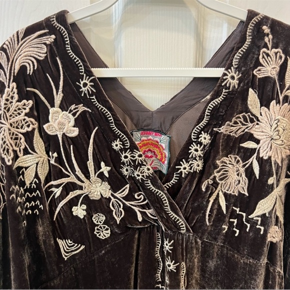 Sold Johnny Was Maree Velvet Effortless Kaftan - Size Large velvet velour brown - Picture 6 of 9